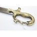 Sword steel blade Hand engraved brass tiger hunting rabbit Handle blue Sheath